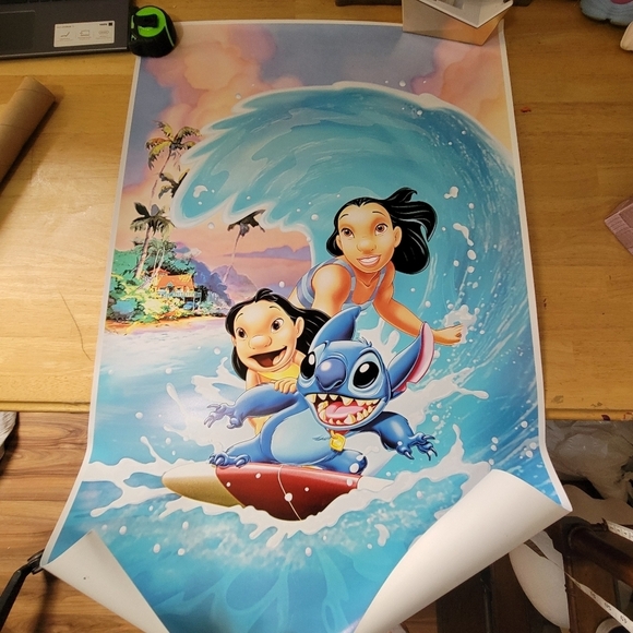 Other - Lilo & Stitch Surfing Poster Full Color, Glossy W 24" in X H 36" in